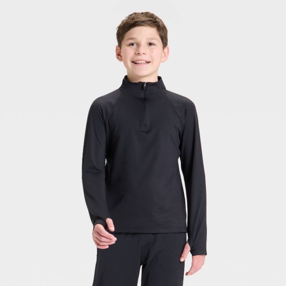 Youth sport Stretch 1/4 Zip Pullover - All In Motion™ Black M (8-10)